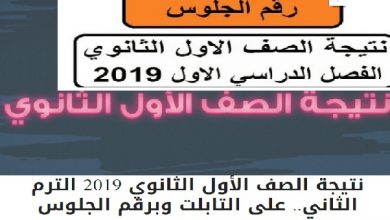 نتيجة الصف الأول الثانوي 2019 بالاسم ورقم الجلوس