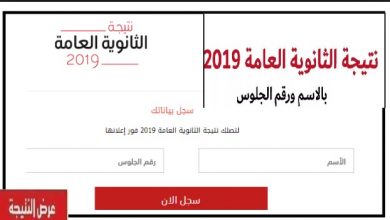 نتيجة الثانوية العامة 2019 برقم الجلوس.. رابط مباشر نتيجة الثانوية العامة 2019