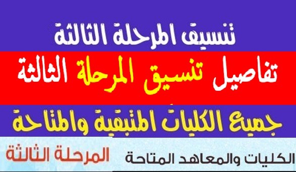 تنسيق المرحلة الثالثة للثانوية العامة 2019 بالأسم ورقم الجلوس