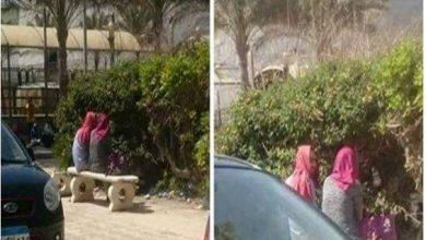 شاب يرتدي الحجاب ليقابل فتاة في الحديقة