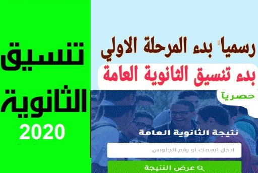 نتيجة تنسيق المرحلة الاولى للثانوية العامة 2020 رابط بوابة الحكومة المصرية للتنسيق